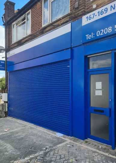 Modern commercial building with glass shopfront